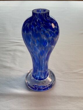 Unique Cobalt Blue Art Glass Vase